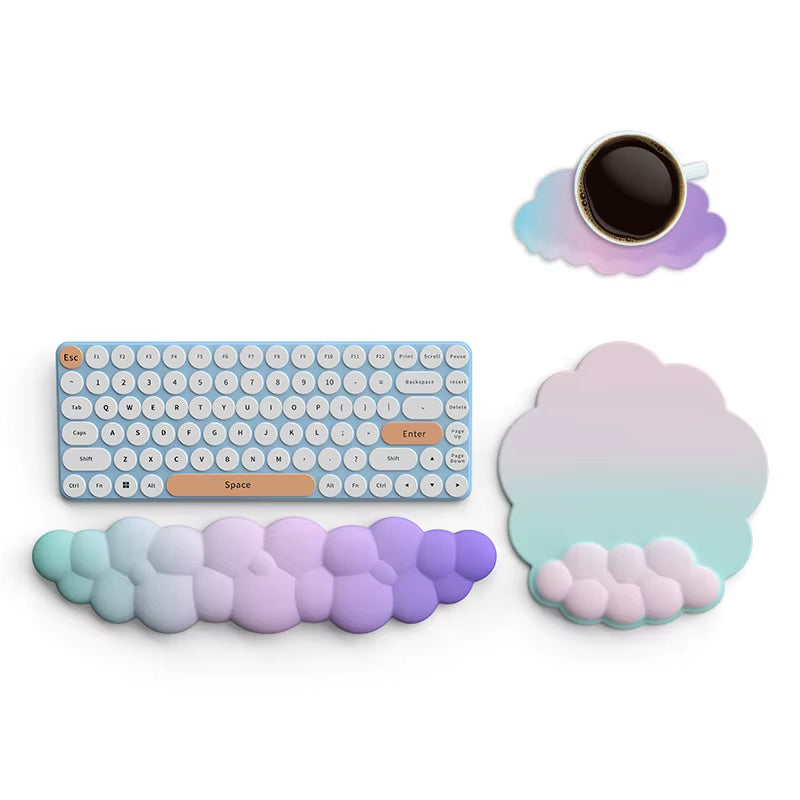 Keyboard Wrist Rest Mouse Pad Wrist Rest Support Ergonimic Arm Rest Cloud Mousepads and Keyboard Rest Support Office
