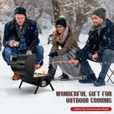 Portable Outdoor Tabletop Charcoal Grill, Multi-Functional Food-Safe Barbecue Smoker for Backyard Camping Picnics Beach, Compact & Heavy Duty