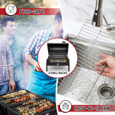 Portable Outdoor Tabletop Charcoal Grill, Multi-Functional Food-Safe Barbecue Smoker for Backyard Camping Picnics Beach, Compact & Heavy Duty
