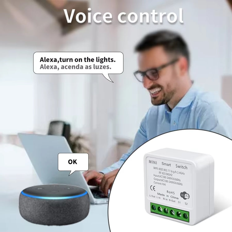 Wifi RF 433Mhz Smart Switch Tuya Smart Life Alexa Google Alice Voice Control Remote Wireless Wall Panel Module for Led Lighting