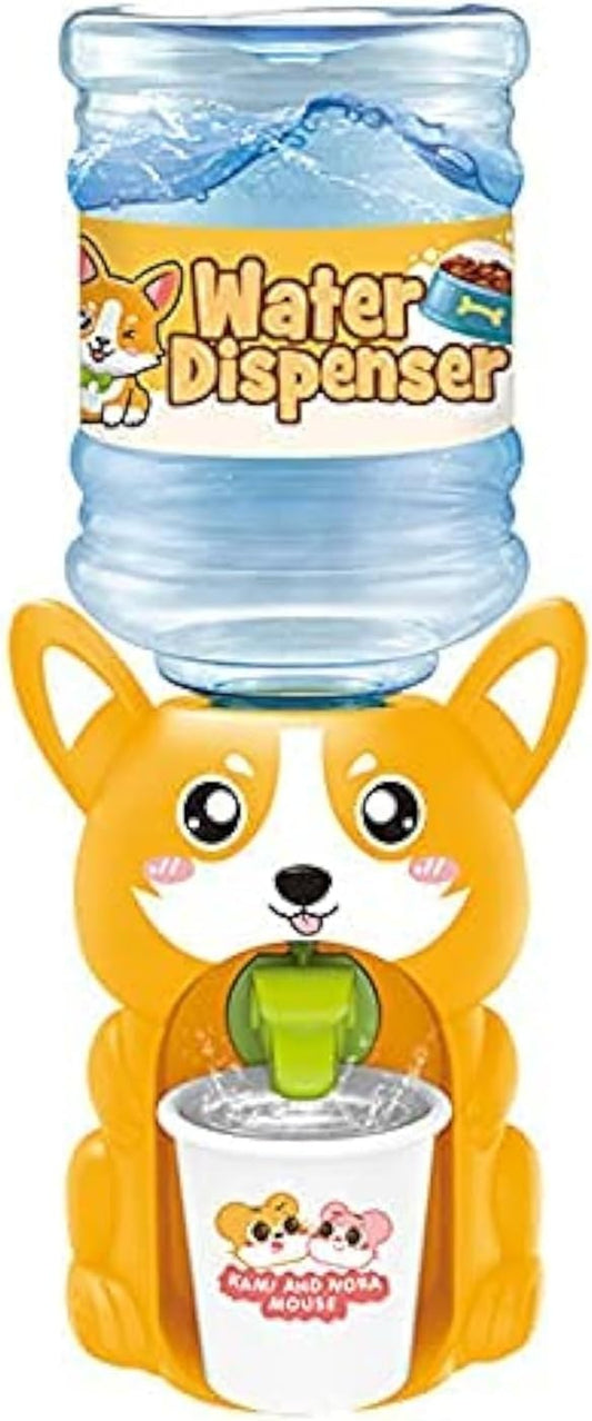 Mini Water Dispenser Toy for Kids - Lovely Cartoon Animal Shaped Water Machine Drinking Fountains Toys (Corgi)