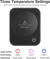 Coffee Mug Warmer, Smart Cup Warmer for Desk, 3 Temperature Control & Auto Shut Off, Electric Cup Warmer for Heating Milk,Tea,Beverage,Candle (Black-No Mug)
