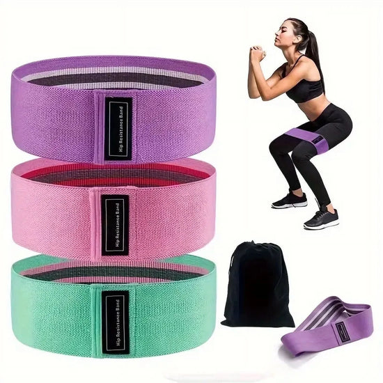 Fabric Resistance Bands for Legs and Butt Home Workout - Non Slip Booty Bands Set