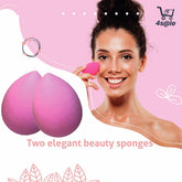 Makeup Bag Organizer – 2-In-1 Cosmetic Bag with 2 Makeup Sponges Portable Travel Toiletry Case for Women with Zipper & Handle – Large Capacity Beauty Storage