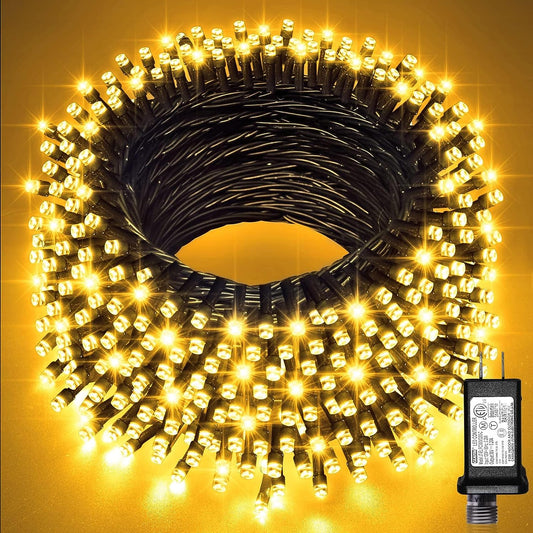 66Ft 200 LED Christmas Lights Outdoor, Warm White Christmas Tree Lights Indoor Plug In, 8 Modes Twinkle String Light for outside Bedroom Wedding Party Classroom Dorm Ceiling Home Decorations