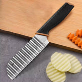 For Kitchen Cortador De Patatas Fritas Para Hacer Patatas Fritas, Cuchillo Ondulado Deacero Inoxidable, Cuchillo De Cocina