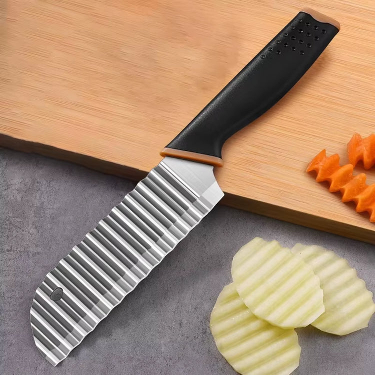 For Kitchen Cortador De Patatas Fritas Para Hacer Patatas Fritas, Cuchillo Ondulado Deacero Inoxidable, Cuchillo De Cocina