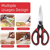 2 Pack Stainless Steel Kitchen Shears Scissors Set for Meat Poultry Fish Nuts Vegetables