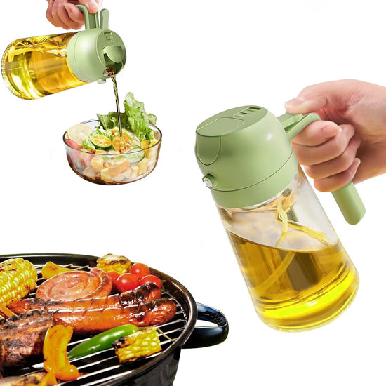 16Oz Oil Dispenser Bottle 2 in 1 Olive Oil Sprayer for Kitchen Cooking 470Ml