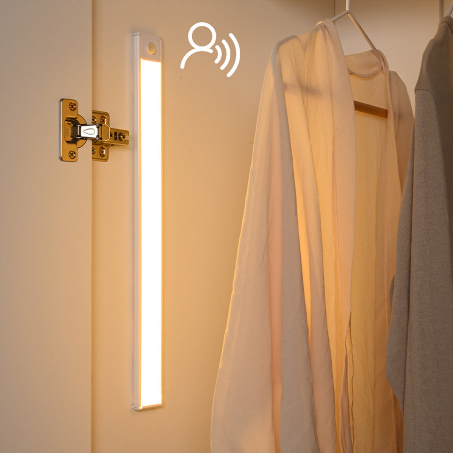 LED Motion Sensor Light under Cabinet Closet Light USB Rechargeable Strip Lamp