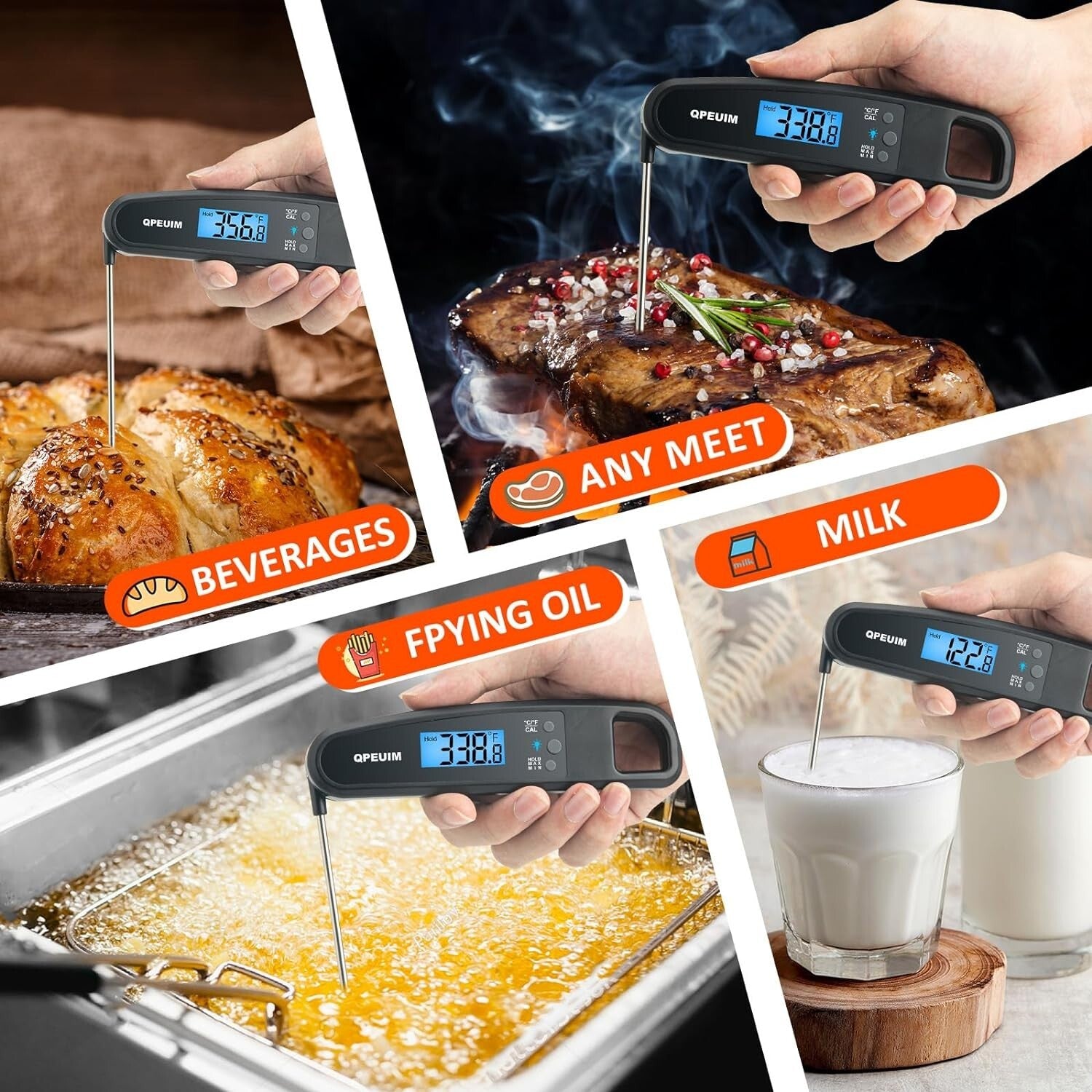 Termometro Digital Electronico Para Cocinar Carne Comida Alimentos Pantalla LCD