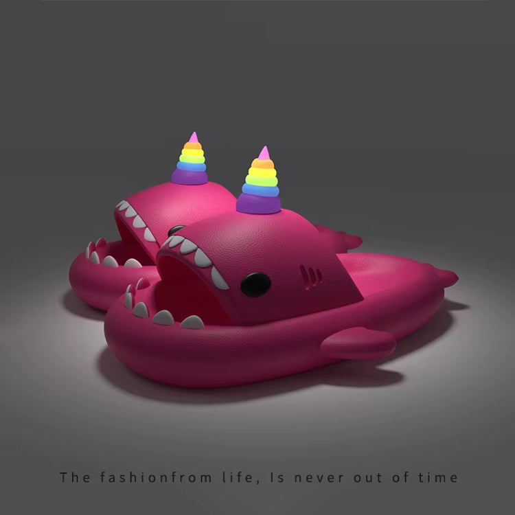 Cute Shark Slippers for Women & Men Summer Platform Night Glow-In-The-Dark Indoor Beach Slides Home Street Wear DIY Accessory