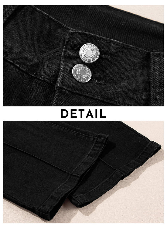 Womens Flare Jeans High Waisted Wide Leg Baggy Jeans for Women Stretch Denim Pants