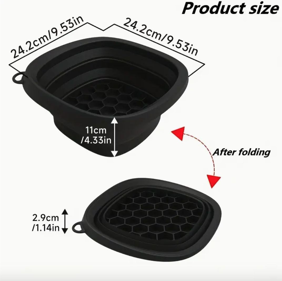 Facial Ice Bath Bowl – Foldable Silicone Cold Therapy Skincare Tool (Black)