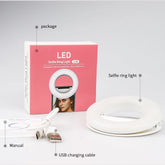40 LED Selfie Ring USB Rechargeable Fill Light Mini Portable Clip-On Flash Light for Cell Phones Ipad Laptop
