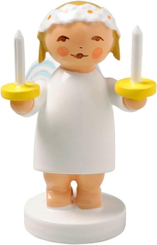 Wendt & Kuhn Blonde Goodwill Snowflake Angel Figurine Candles Handmade German Figurine