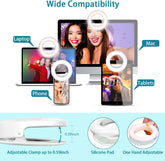40 LED Selfie Ring USB Rechargeable Fill Light Mini Portable Clip-On Flash Light for Cell Phones Ipad Laptop