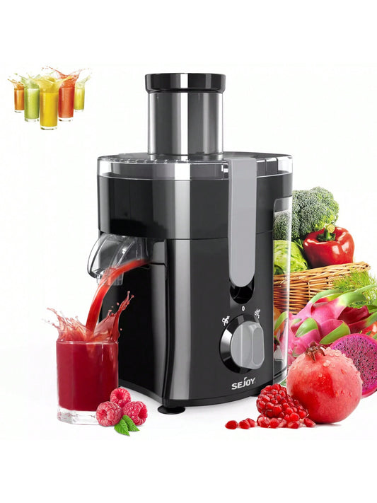Sejoy Electric Juicer, Large-Diameter Centrifugal High-Speed Juicer, 2 Speed Modes, Multiple Safety Functions, Suitable for Fruits and Vegetables, Easy to Clean, Easy to Operate