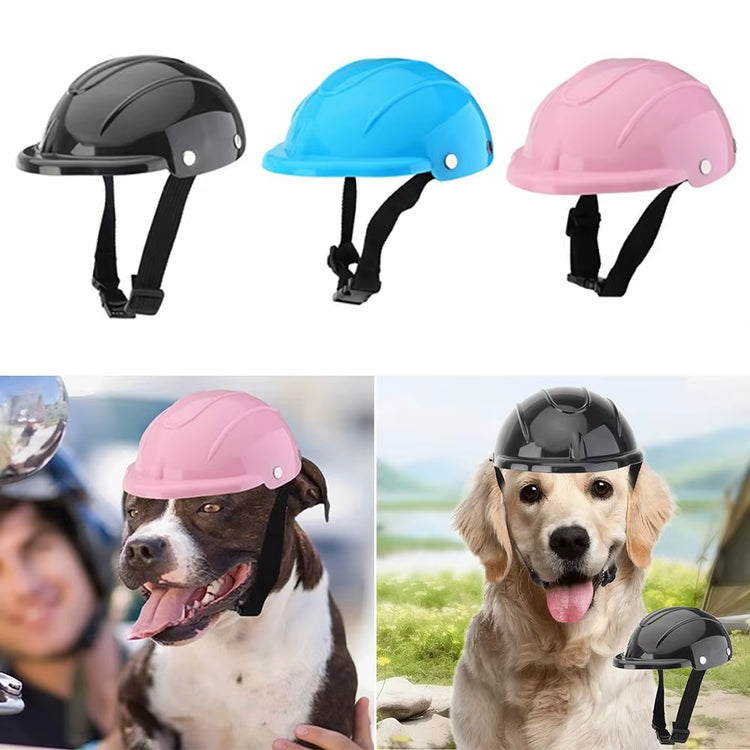 Pet Dog Helmets Pet Motorcycle Headgear Adjustable Puppy Safety Helmet Pet Locomotive Helmet Handsome Dog Accessories