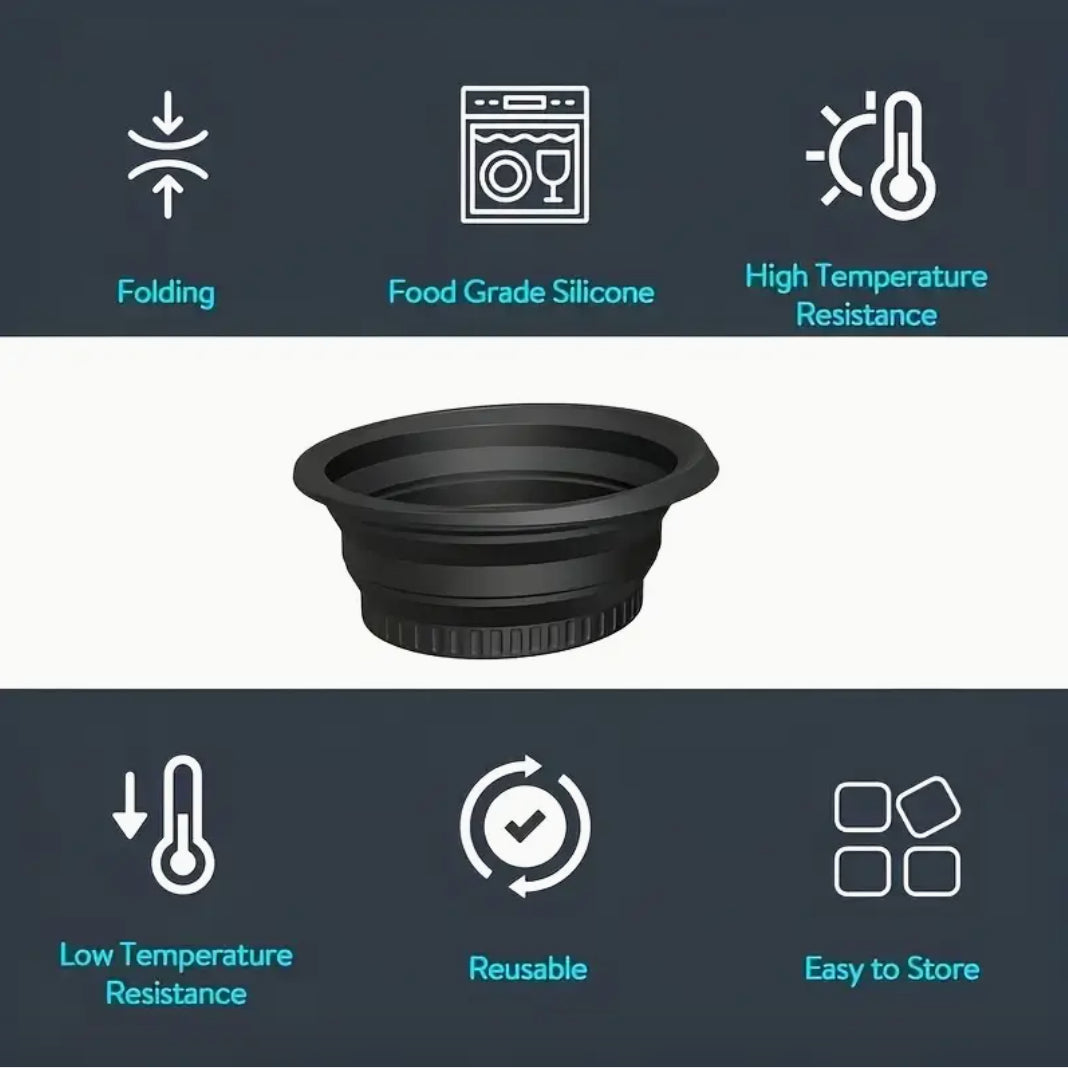 Facial Ice Bath Bowl – Foldable Silicone Cold Therapy Skincare Tool (Black)