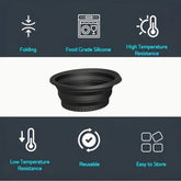 Facial Ice Bath Bowl – Foldable Silicone Cold Therapy Skincare Tool (Black)