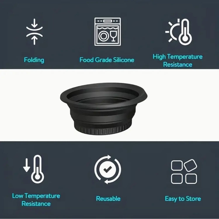 Facial Ice Bath Bowl – Foldable Silicone Cold Therapy Skincare Tool (Black)