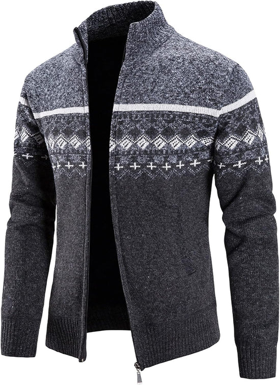 Sweater Cardigan Jackets for Mens, Fall Winter Zipper Plaid Stand Collar Coat Warm Slim Casual Short Sleeve Long Sleeves Lapel Button-Down Button up V Neck O round Crewneck 158-Dark Gray X-Large