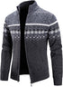 Sweater Cardigan Jackets for Mens, Fall Winter Zipper Plaid Stand Collar Coat Warm Slim Casual Short Sleeve Long Sleeves Lapel Button-Down Button up V Neck O round Crewneck 158-Dark Gray X-Large