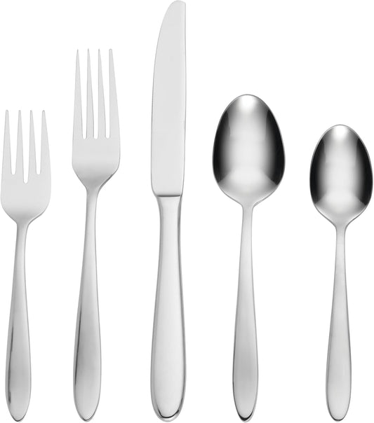 B336045A Mooncrest 45-Piece Flatware Set, Service for 8,Silver,45 Piece