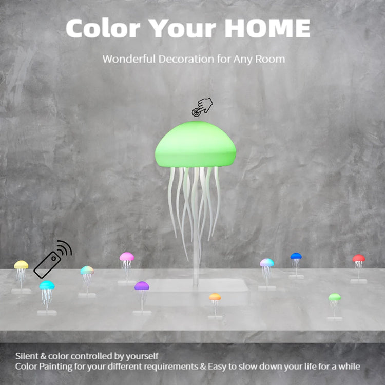 Cartoon Jellyfish Night Light RGB Gradient Cute Jellyfish Bedside Lamp Voice Control Type-C Charging LED Night Lamp