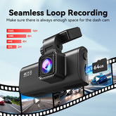 Dash Cam Front and Rear, Dash Cam 4K with Wifi & GPS, 4K/2.5K Front+1080P Rear Dashcam, Dash Camera with Night Vision, 3.18&