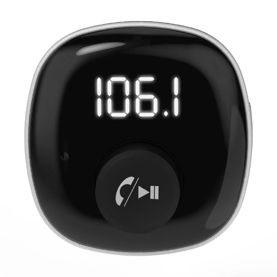BTFM8-SP Bluetooth FM Transmitter Dual 12W USB-C and USB-A Charging Ports Black