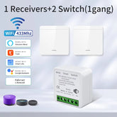 Wifi RF 433Mhz Smart Switch Tuya Smart Life Alexa Google Alice Voice Control Remote Wireless Wall Panel Module for Led Lighting