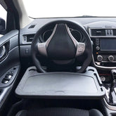 MINI-FACTORY Food Tray for Car Steering Wheel Eating Tray Desk Table for Food Drink Notebook Laptop - Black