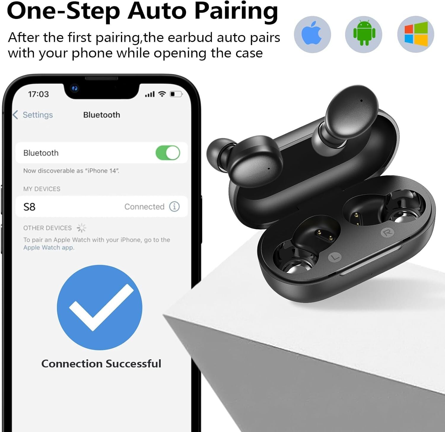 Wireless Earbuds Bluetooth 5.3 in Ear Buds Light-Weight Headphones,Dee