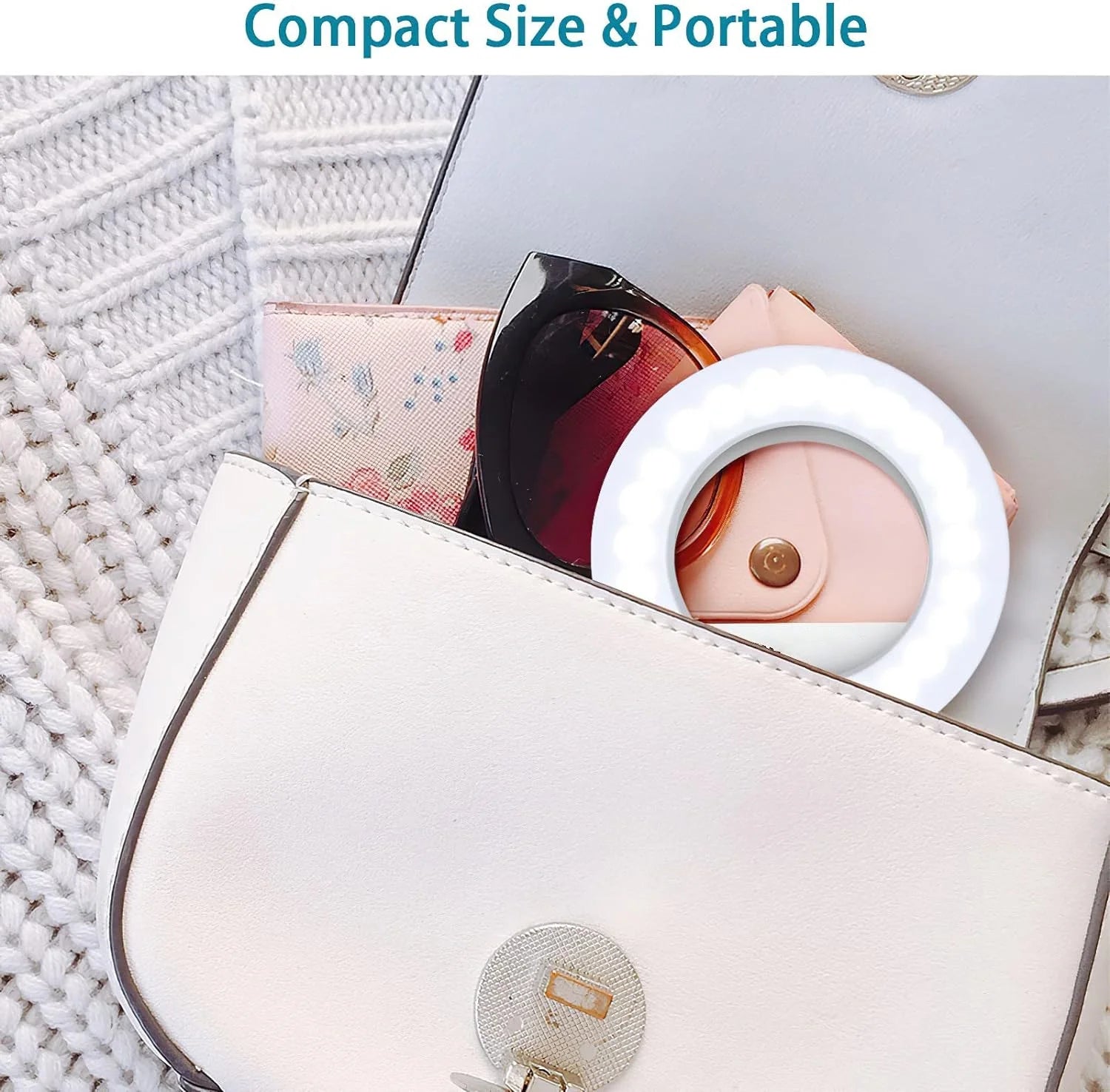 40 LED Selfie Ring USB Rechargeable Fill Light Mini Portable Clip-On Flash Light for Cell Phones Ipad Laptop