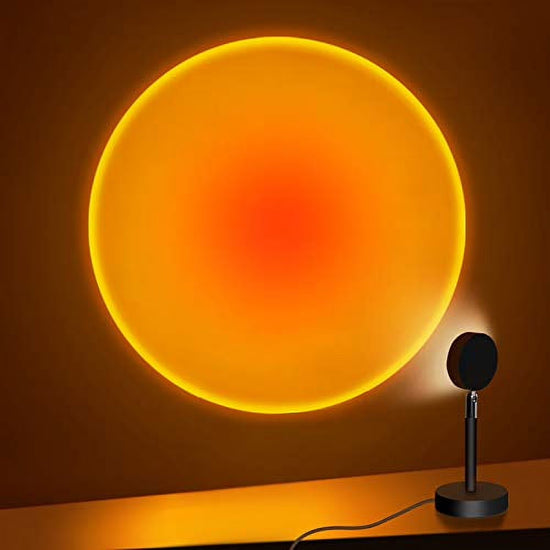 Sunset Projection Lamp, 180 Degree Rotation Rainbow Projection Lamp Led Light, Romantic Visual HD Crystal Lens Sunset Night Light Projector for Party Bedroom Decor (Sunset Red)