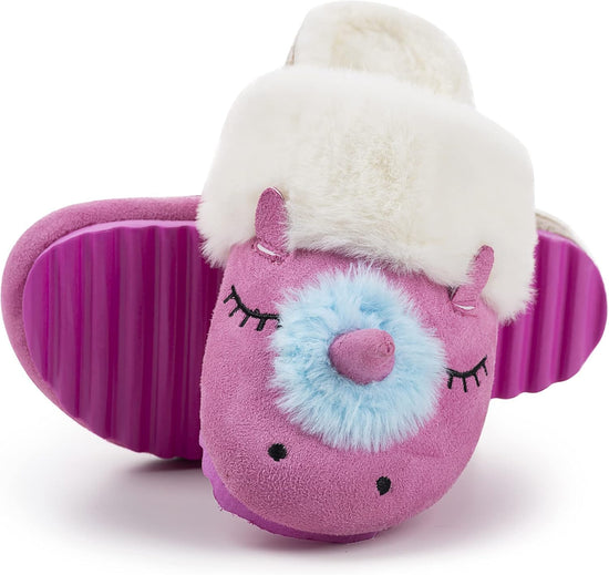 Boys Girls Unicorn Slippers,Cute House Fuzzy Fluffy Clogs for Toddler/Little Kid/Big Kid Size 9/10