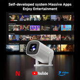 P30PRO Mini Portable Remote Control 4K LED Projector with 720P , Suitable for Office/Home/Christmas , Fast Focus Upgrated HY300