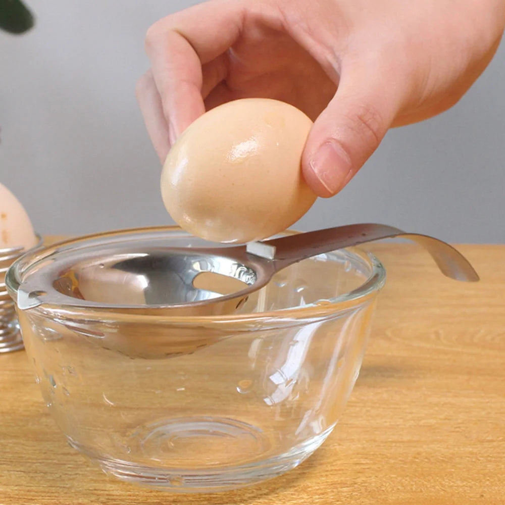 Stainless Steel Yolk White Separator under $5!  Stainless Steel Egg Yolk Separator, Kitchen Gadget for Separating Egg Whites, Easy to Clean Egg White Separator Tool, Baking and Cooking Tool
