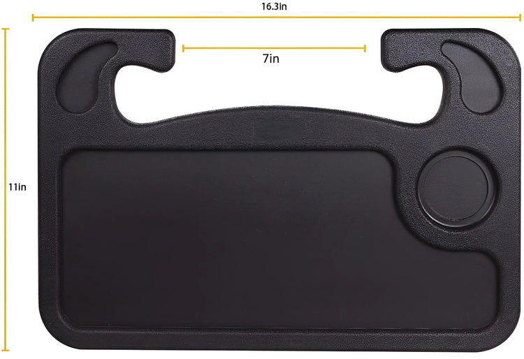 MINI-FACTORY Food Tray for Car Steering Wheel Eating Tray Desk Table for Food Drink Notebook Laptop - Black