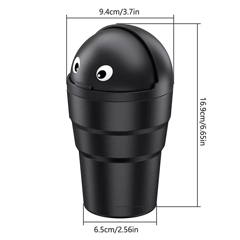 Car Trash Can Universal Auto Organizer Storage Box with Swing Lid Cute Mini Automotive Leakproof Vehicle Trash Bin for Car