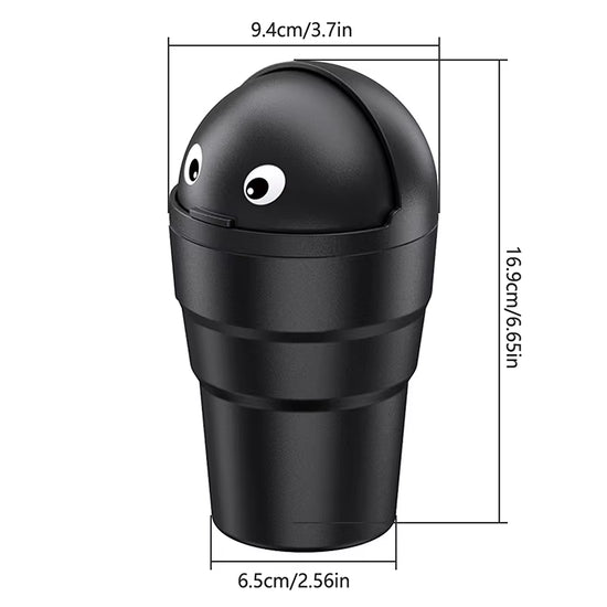 Car Trash Can Universal Auto Organizer Storage Box with Swing Lid Cute Mini Automotive Leakproof Vehicle Trash Bin for Car