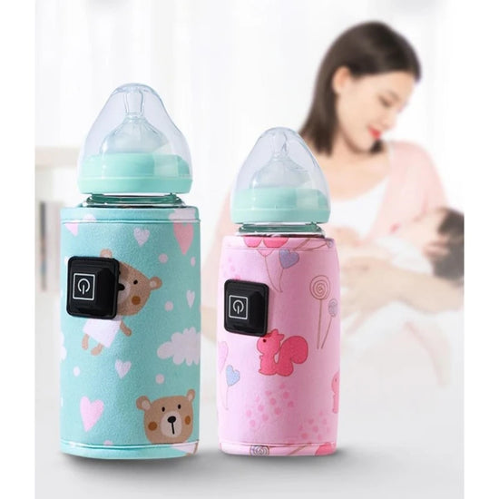 Portable USB Baby Bottle Warmer Travel Milk Warmer Infant Feeding Bottle Heated Cover Insulation Thermostat Heater Dropshipping