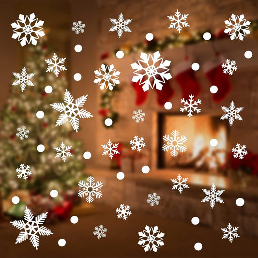 Christmas Window Decorations Christmas Window Clings 262 PCS 8 Sheets Christmas Window Stickers Xmas Holiday Santa Window Decals Clings for Glass Window/Shop Decorations
