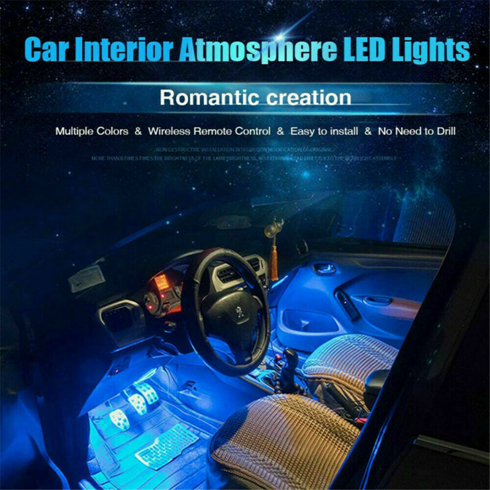 RGB LED CAR Interior Accessories Floor Decorative Atmosphere Strip Lamp Lights