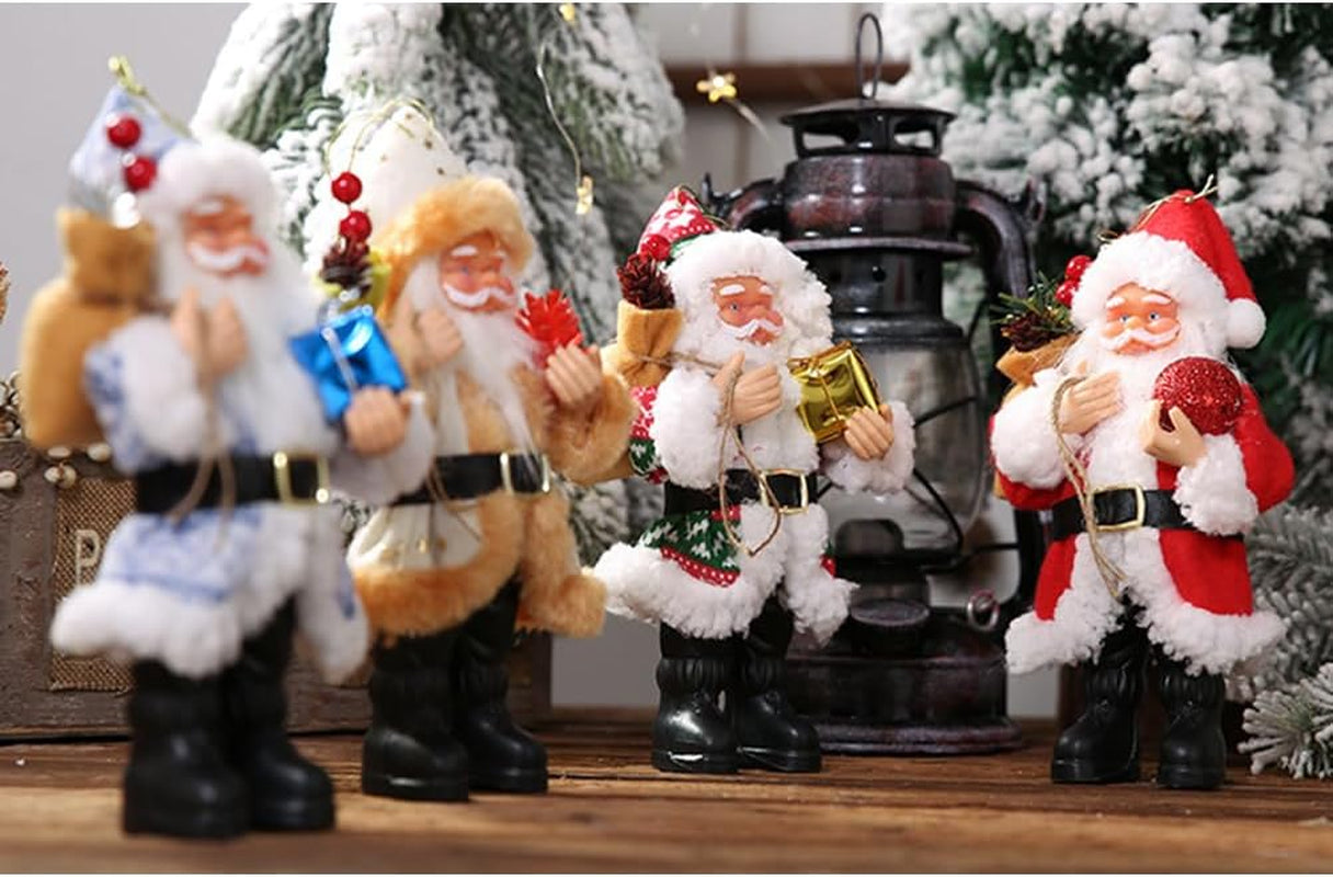 Christmas Standing Santa Claus Figurine Decor Christmas Ornaments Santa Collectors for Home Table Tiered Tray Decorations