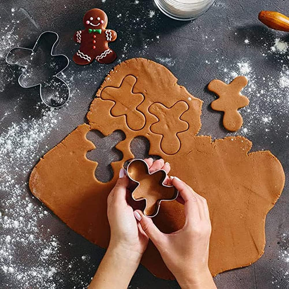5/8/10/14 PCS Christmas Xmas Cookie Cutter Set Stainless Steel Cookie Cutters Mold for Making Christmas Tree, Snowflake, Reindeer, Santa Face, Angel, Sock and More (14 Pcs/Set)