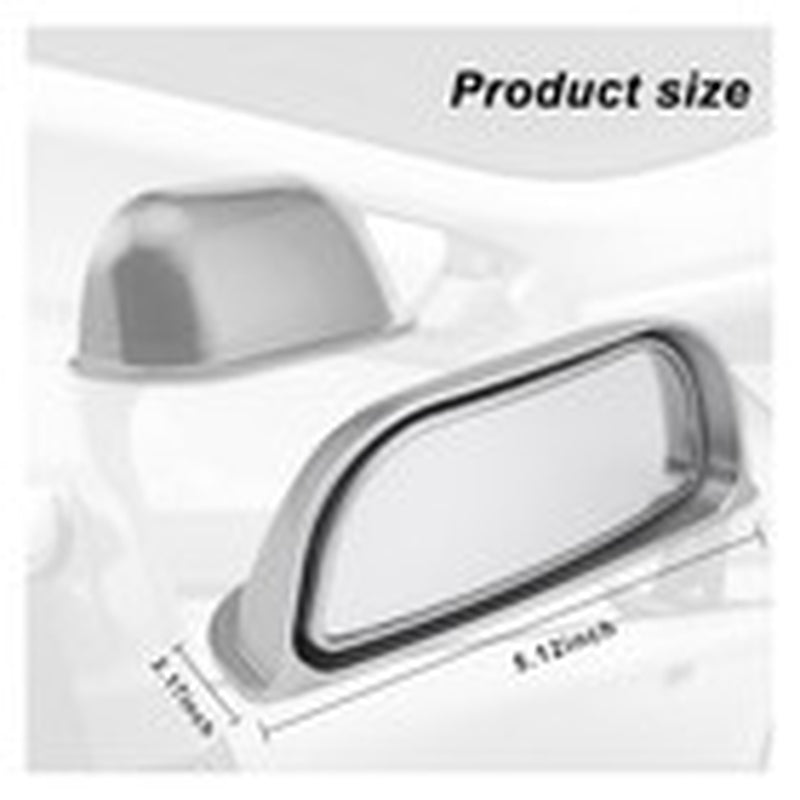 2PCS Adjustable Blind Spot Mirrors for Car Rear Seat - Wide Angle Convex Silver