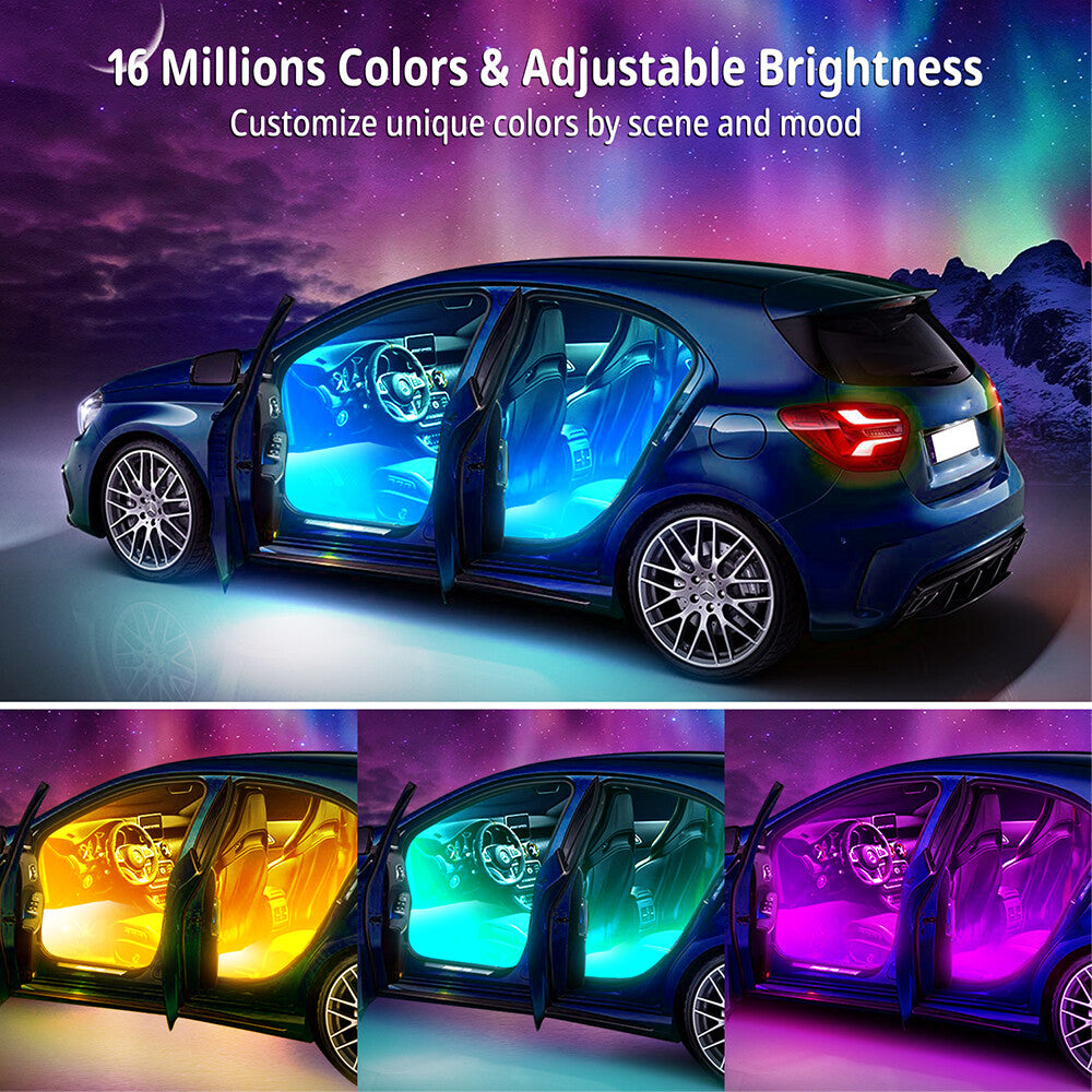 RGB LED Car Interior Accessories Floor Decorative Atmosphere Strip Lamp Lights